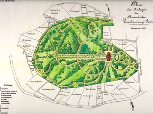 Plan des Stadtparks von 1885